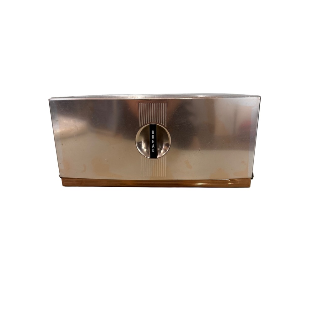 Vintage Maid of Honor Aluminum Bread Box MCM Metal Kitchen Storage 2 Tone